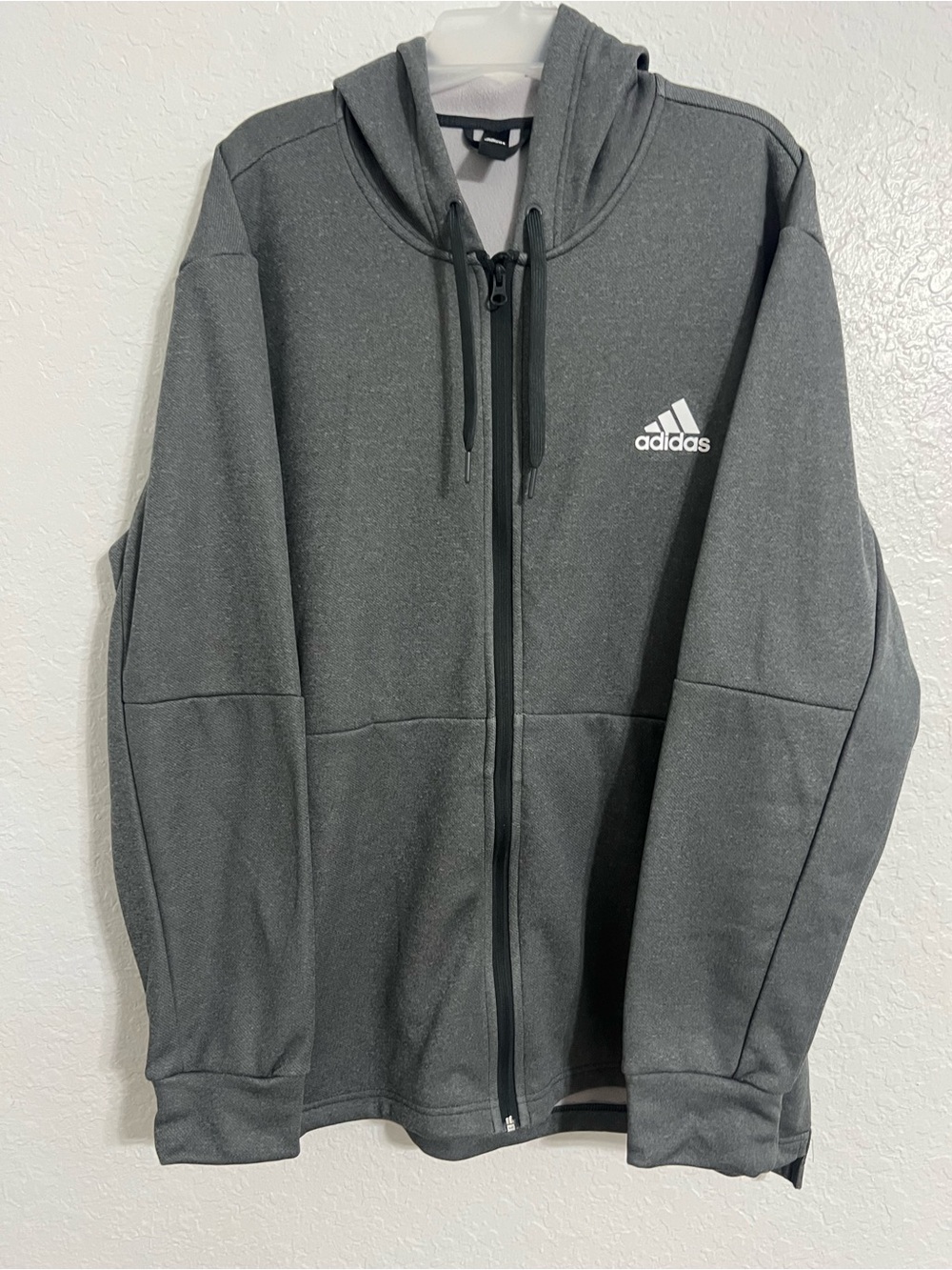 ADIDAS Full Zip Up Hoodie Sweatshirt Sweater Men's Size 2XL Gray #275
